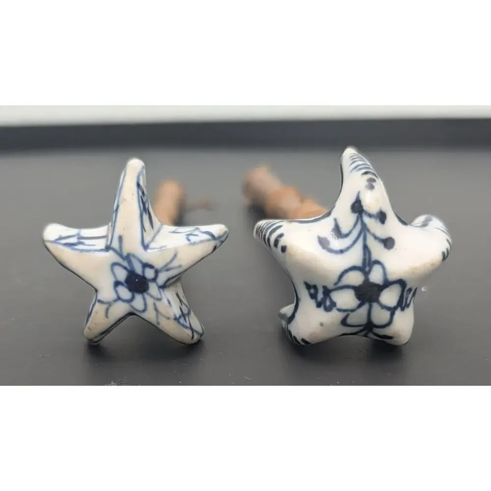Meissen Blue Onion Chocolate Whisks PAIR Kitchen Utensil Stirrer Antique